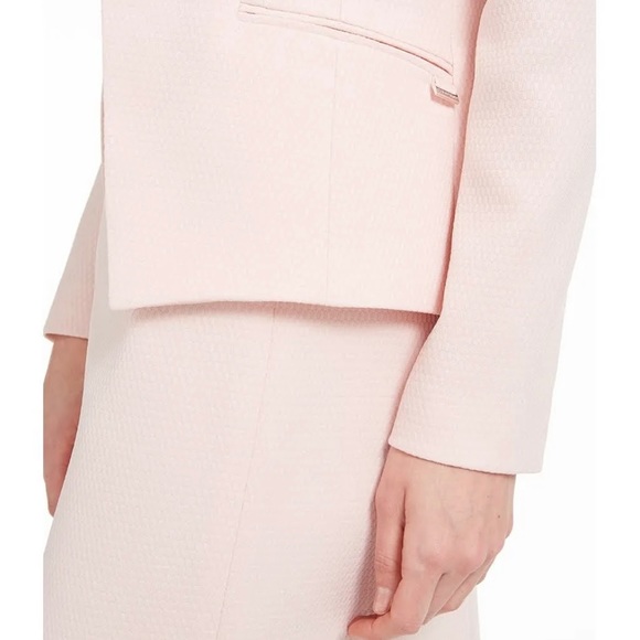 Calvin Klein Women's Rose Pink Asymmetric Novelty Jacket - Picture 4 of 10